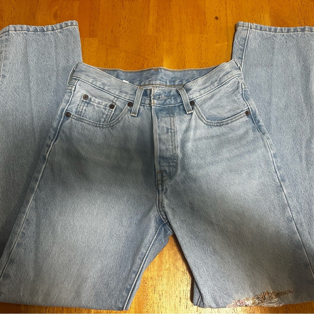 Women's Light Blue Straight Leg Jeans